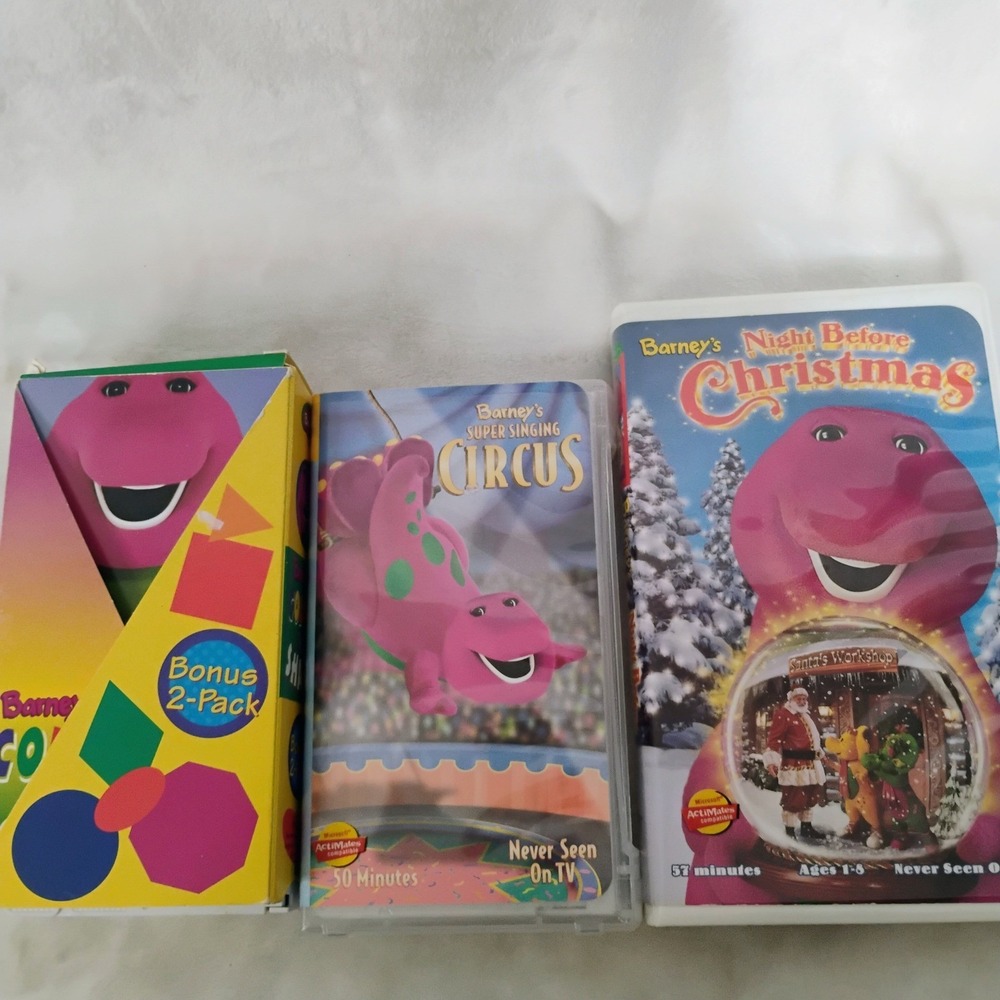Barney and Friends VHS Lot Super Singing Circus Night Before Christmas Colors
